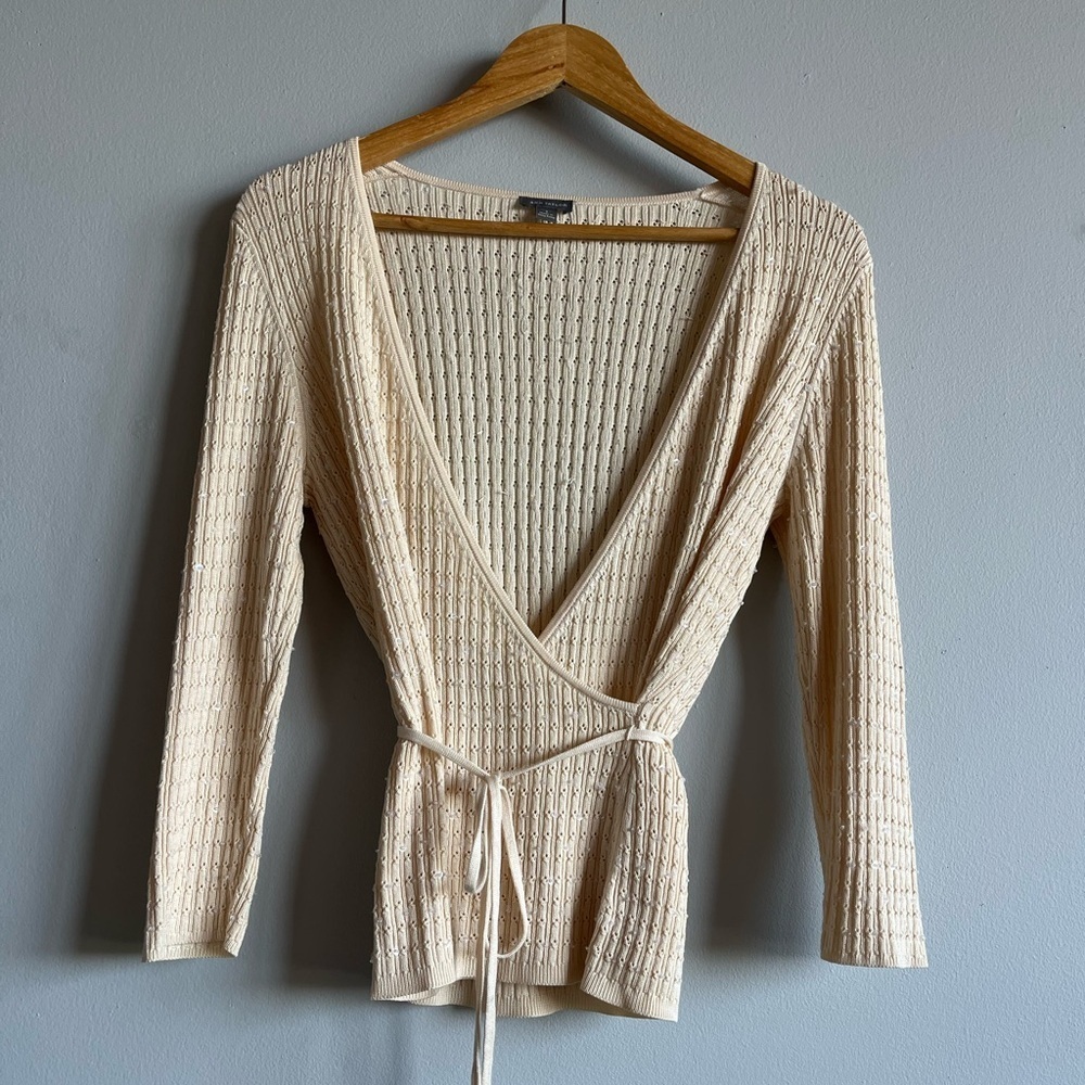 Vintage fully beaded wrap cardigan